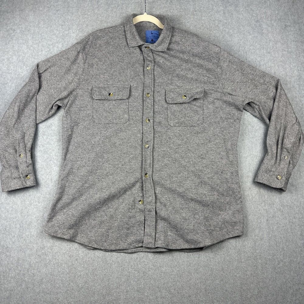 Tailorbyrd‎ Shirt Mens XL Gray Sweatershirt Shacket Button Up Flannel Pockets